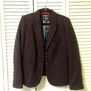Boden tweed blazer jacket navy blue size 14